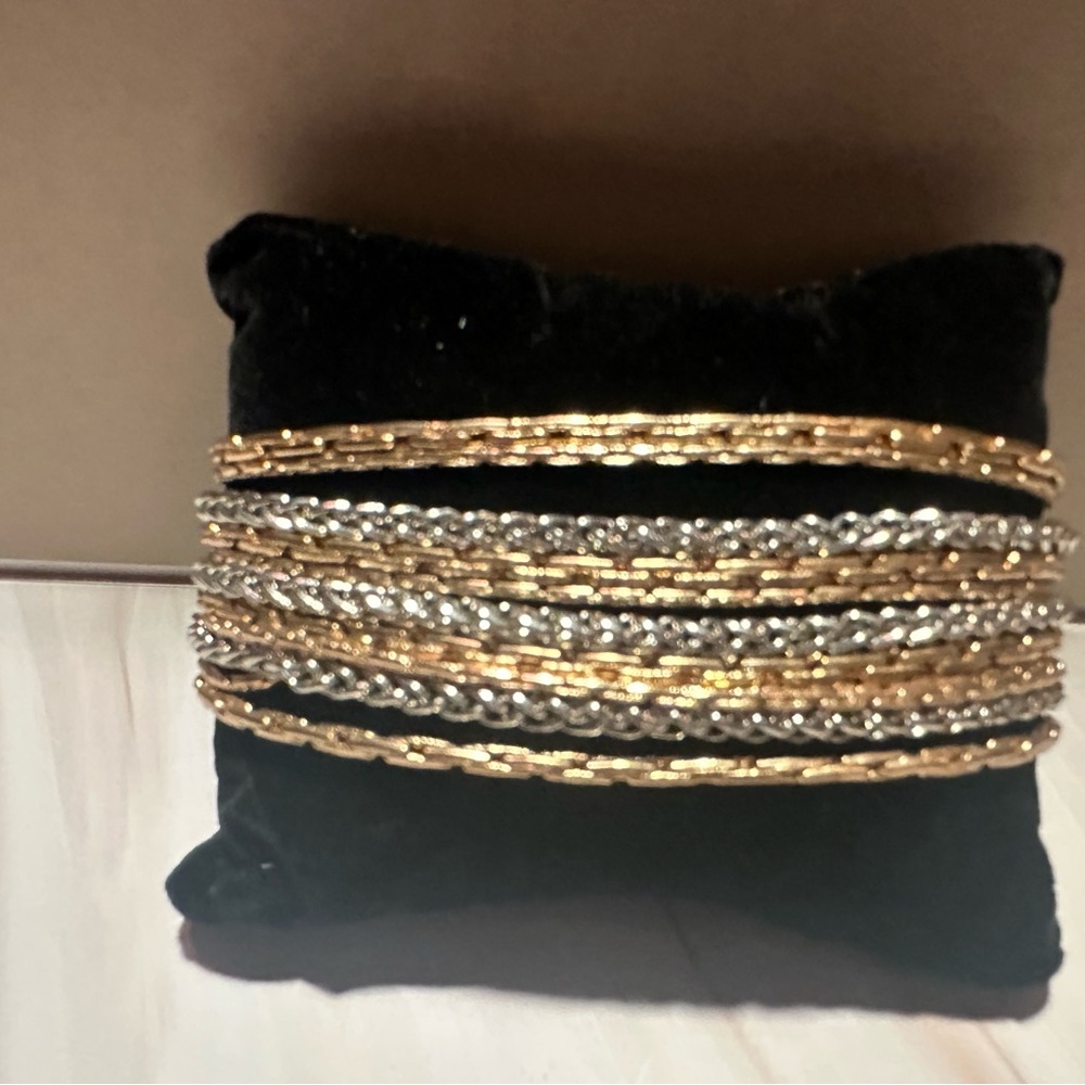 Beautiful Gold and Silver Bangle Set